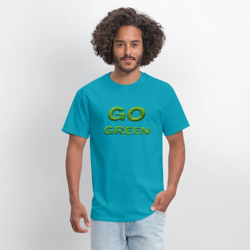 "Go Green - Grass Letters Design"