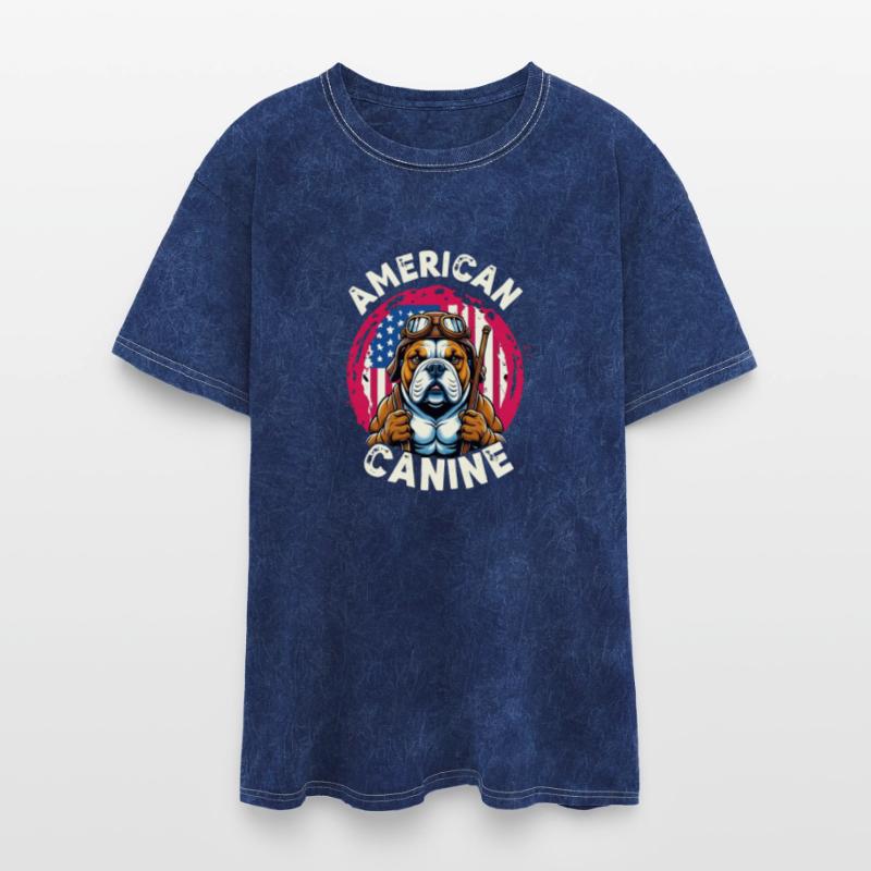 "American Canine: Bold Bulldog with Patriotic Powe