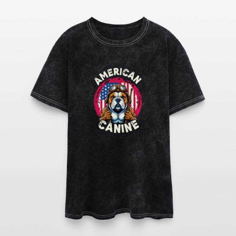 "American Canine: Bold Bulldog with Patriotic Powe