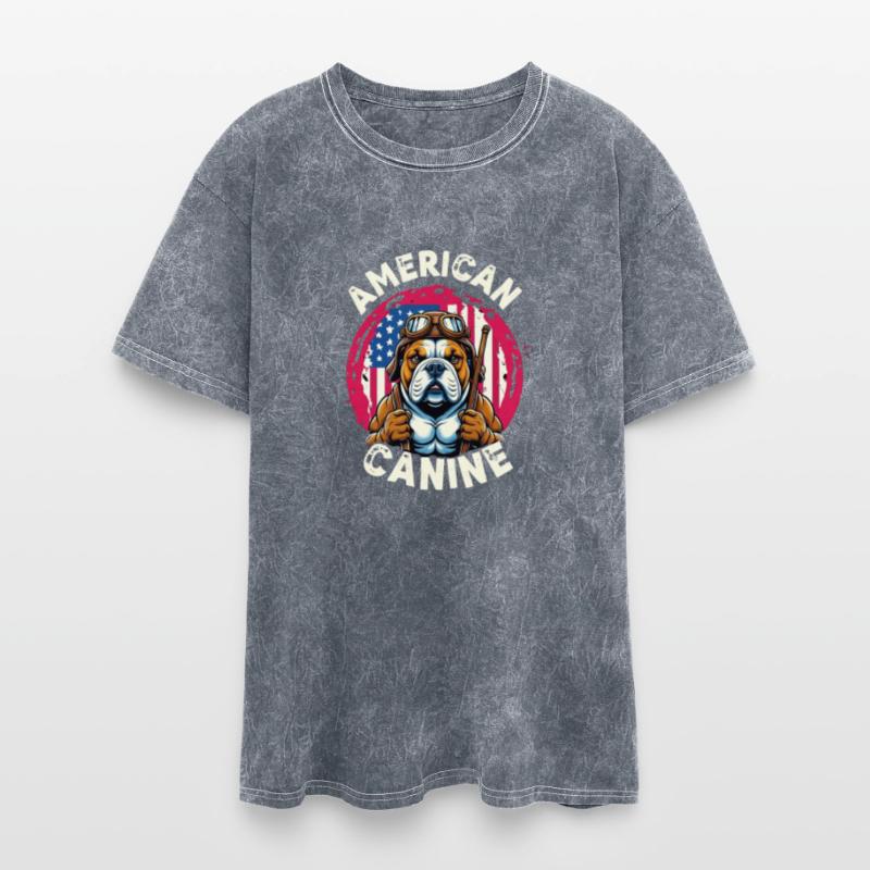 "American Canine: Bold Bulldog with Patriotic Powe