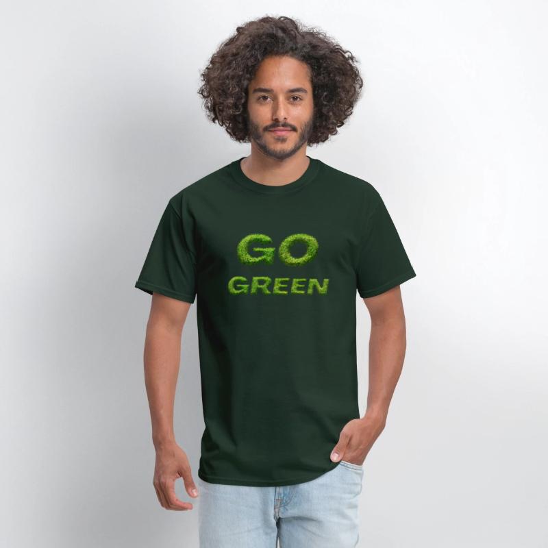 "Go Green - Grass Letters Design"
