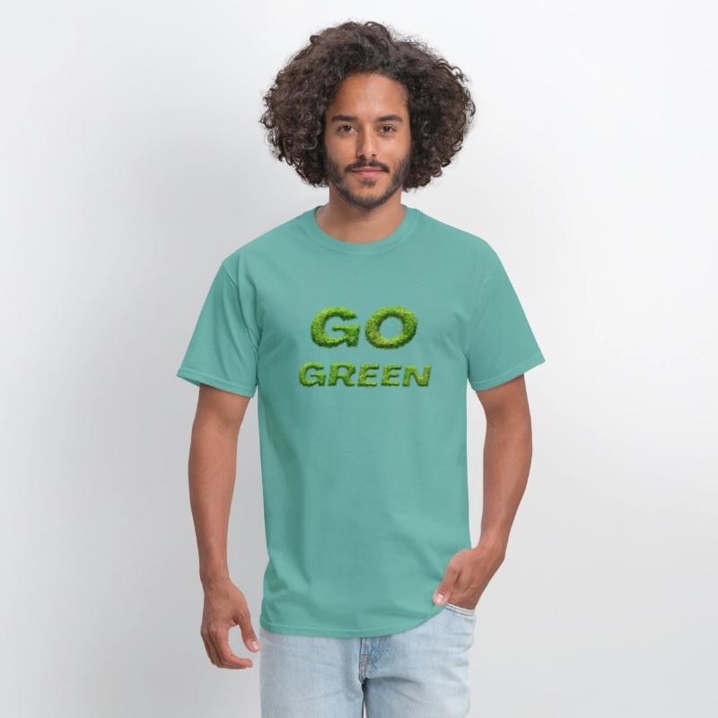 "Go Green - Grass Letters Design"