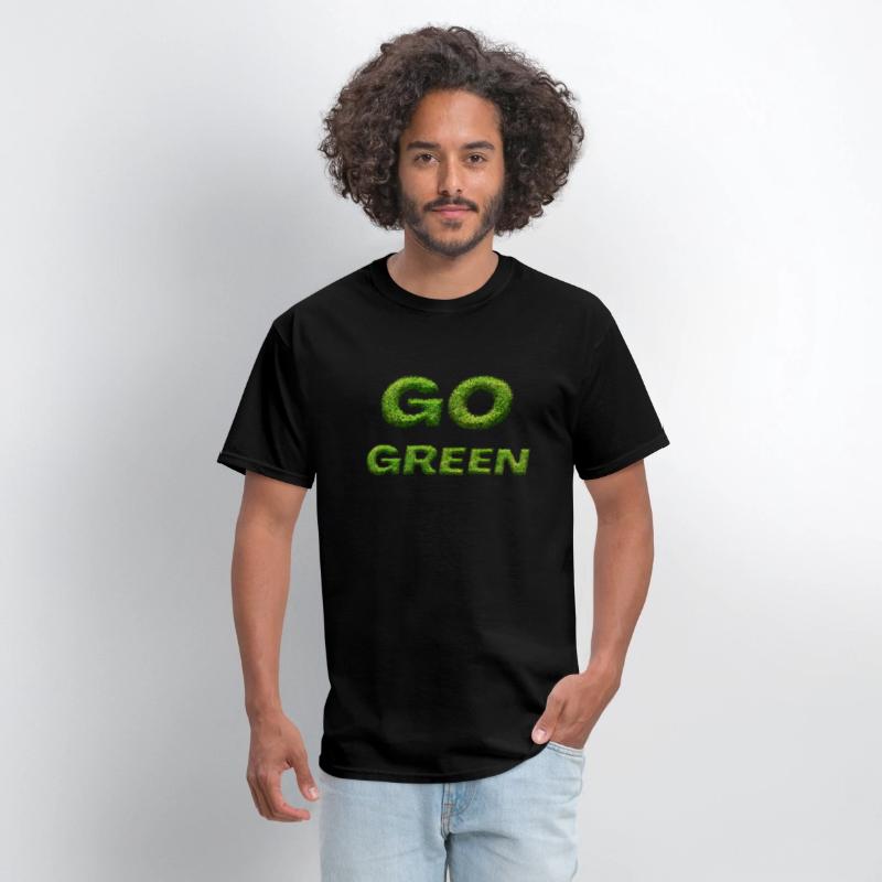 "Go Green - Grass Letters Design"