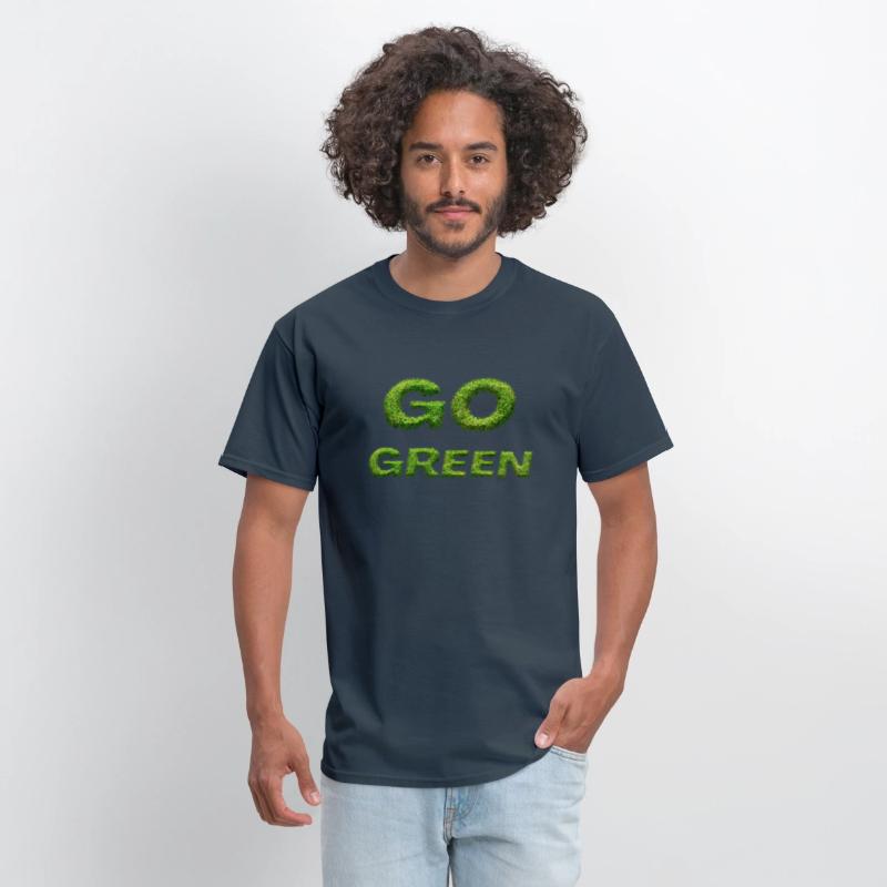 "Go Green - Grass Letters Design"