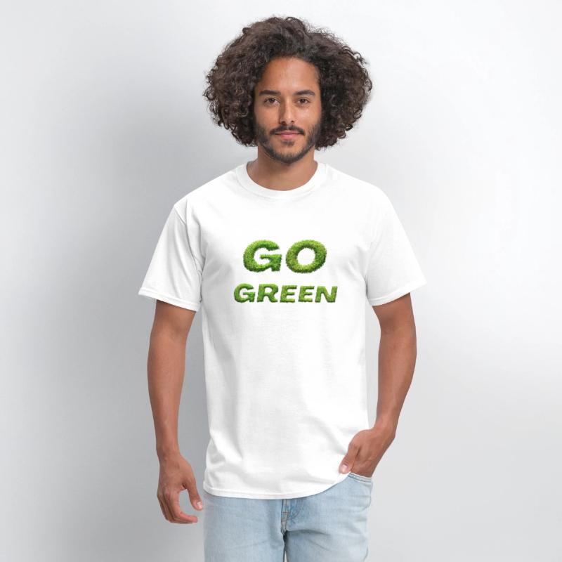 "Go Green - Grass Letters Design"