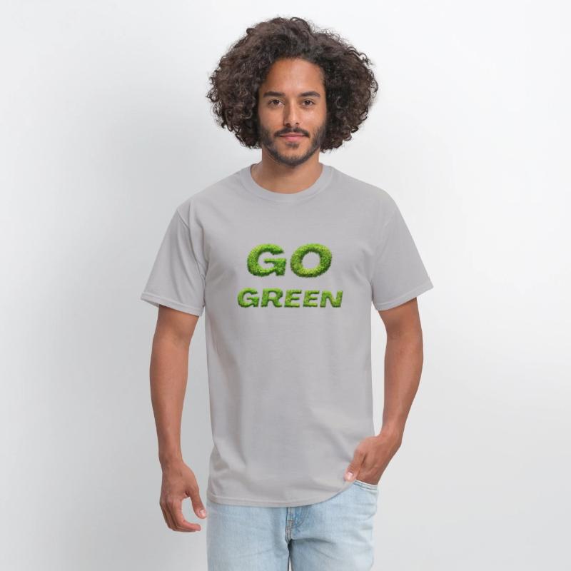 "Go Green - Grass Letters Design"