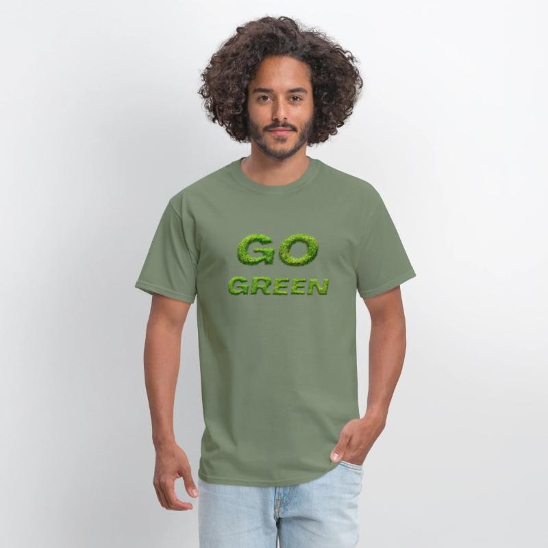 "Go Green - Grass Letters Design"